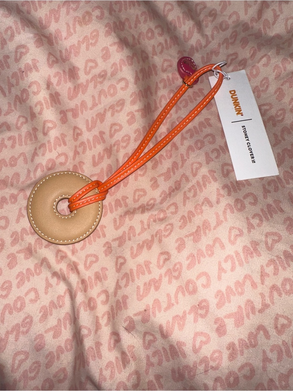 Dunkin x Stoney Clover Co. Pink Glitter Donut Bag Charm - Picture 4 of 4